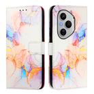 For Honor 400 Pro PT003 Marble Pattern Flip Leather Phone Case(Marble White) - 2