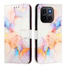 For Honor X6c 4G PT003 Marble Pattern Flip Leather Phone Case(Marble White) - 2