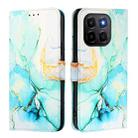 For Honor X6c 4G PT003 Marble Pattern Flip Leather Phone Case(Green) - 2