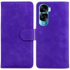 For Honor 90 Lite Skin Feel Pure Color Flip Leather Phone Case(Purple) - 1