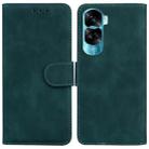 For Honor 90 Lite Skin Feel Pure Color Flip Leather Phone Case(Green) - 1