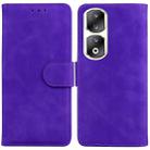 For Honor 90 Pro Skin Feel Pure Color Flip Leather Phone Case(Purple) - 1