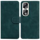 For Honor 90 Pro Skin Feel Pure Color Flip Leather Phone Case(Green) - 1