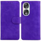 For Honor 90 Skin Feel Pure Color Flip Leather Phone Case(Purple) - 1