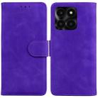 For Honor X6a Skin Feel Pure Color Flip Leather Phone Case(Purple) - 1