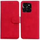 For Honor X6a Skin Feel Pure Color Flip Leather Phone Case(Red) - 1