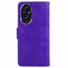 For Honor 200 5G Skin Feel Pure Color Flip Leather Phone Case(Purple) - 3