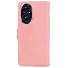 For Honor 200 5G Skin Feel Pure Color Flip Leather Phone Case(Pink) - 3