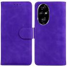 For Honor 200 Pro 5G Skin Feel Pure Color Flip Leather Phone Case(Purple) - 1