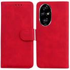 For Honor 200 Pro 5G Skin Feel Pure Color Flip Leather Phone Case(Red) - 1