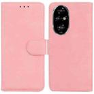 For Honor 200 Pro 5G Skin Feel Pure Color Flip Leather Phone Case(Pink) - 1