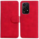 For Honor 200 Lite Global Skin Feel Pure Color Flip Leather Phone Case(Red) - 1