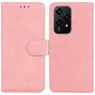 For Honor 200 Lite Global Skin Feel Pure Color Flip Leather Phone Case(Pink) - 1