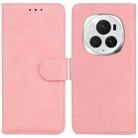 For Honor Magic6 Pro Skin Feel Pure Color Flip Leather Phone Case(Pink) - 1