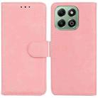 For Honor X6b Skin Feel Pure Color Flip Leather Phone Case(Pink) - 1