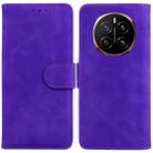 For Honor Magic7 Skin Feel Pure Color Flip Leather Phone Case(Purple) - 1