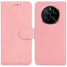 For Honor Magic7 Skin Feel Pure Color Flip Leather Phone Case(Pink) - 1