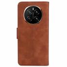 For Honor Magic7 Skin Feel Pure Color Flip Leather Phone Case(Brown) - 3