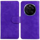 For Honor Magic7 Pro Skin Feel Pure Color Flip Leather Phone Case(Purple) - 1