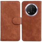 For Honor X9c Skin Feel Pure Color Flip Leather Phone Case(Brown) - 1