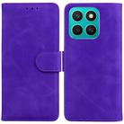 For Honor X8c 4G Skin Feel Pure Color Flip Leather Phone Case(Purple) - 1