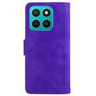 For Honor X8c 4G Skin Feel Pure Color Flip Leather Phone Case(Purple) - 3
