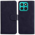 For Honor X8c 4G Skin Feel Pure Color Flip Leather Phone Case(Black) - 1