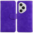 For Honor 400 Pro Global 160.8mm Skin Feel Pure Color Flip Leather Phone Case(Purple) - 1