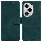 For Honor 400 Pro Global 160.8mm Skin Feel Pure Color Flip Leather Phone Case(Green) - 1