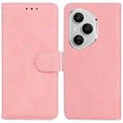 For Honor 400 Pro Global 160.8mm Skin Feel Pure Color Flip Leather Phone Case(Pink) - 1