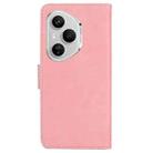 For Honor 400 Pro Global 160.8mm Skin Feel Pure Color Flip Leather Phone Case(Pink) - 3