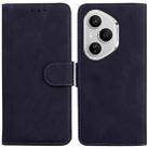 For Honor 400 Pro Global 160.8mm Skin Feel Pure Color Flip Leather Phone Case(Black) - 1