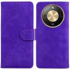 For Honor X70 5G Skin Feel Pure Color Flip Leather Phone Case(Purple) - 1