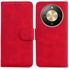 For Honor X70 5G Skin Feel Pure Color Flip Leather Phone Case(Red) - 1