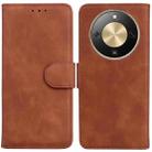 For Honor X70 5G Skin Feel Pure Color Flip Leather Phone Case(Brown) - 1