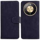 For Honor X70 5G Skin Feel Pure Color Flip Leather Phone Case(Black) - 1