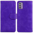 For Nokia G42 Skin Feel Pure Color Flip Leather Phone Case(Purple) - 1