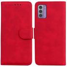 For Nokia G42 Skin Feel Pure Color Flip Leather Phone Case(Red) - 1