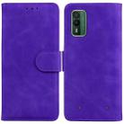 For Nokia XR21 Skin Feel Pure Color Flip Leather Phone Case(Purple) - 1