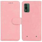 For Nokia XR21 Skin Feel Pure Color Flip Leather Phone Case(Pink) - 1