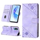 For Honor 90 Lite Skin-feel Embossed Leather Phone Case(Light Purple) - 1