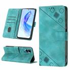 For Honor 90 Lite Skin-feel Embossed Leather Phone Case(Green) - 1