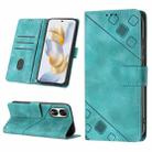 For Honor 90 Skin-feel Embossed Leather Phone Case(Green) - 1