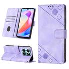 For Honor X6a Skin-feel Embossed Leather Phone Case(Light Purple) - 1