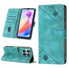 For Honor X6a Skin-feel Embossed Leather Phone Case(Green) - 1