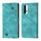 For Honor 20 / 20 Pro / 20s Skin-feel Embossed Leather Phone Case(Green) - 2