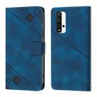 For Honor 20 / 20 Pro / 20s Skin-feel Embossed Leather Phone Case(Blue) - 2