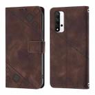 For Honor 20 / 20 Pro / 20s Skin-feel Embossed Leather Phone Case(Brown) - 2