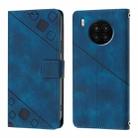 For Honor 50 Lite Skin-feel Embossed Leather Phone Case(Blue) - 2