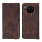 For Honor 50 Lite Skin-feel Embossed Leather Phone Case(Brown) - 2